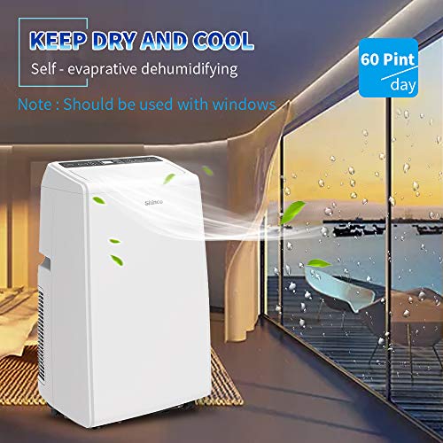 Shinco SPS5-08C 8,000 BTU Portable Air Conditioner Cool Fan Quiet Dehumidifier for Rooms Up to 200 Sq.Ft. LED Display, Remote Control, White - Thumbnail 5