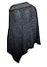 Fashion 4 Less New Womens Big Plus Size Cable Knitted 3 Button Cape Poncho Ladies Jumper Charcoal