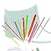 Tinksky 12 Sizes Colorful Plastic Carpet Crochet Hooks Knitting Needles 3.5mm to 12.0mm with Cable