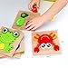 AKAMINO Wooden Animal Jigsaw Puzzles for Toddlers Kids 1 2 3Years Old, Boys & Girls Educational Toys Gift with 6 Animals Patterns, Vibrant Color Shapes