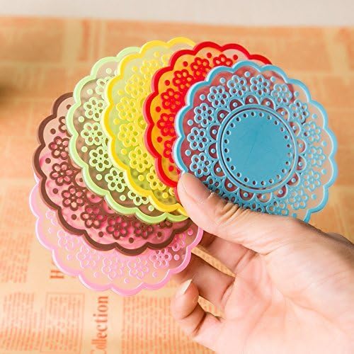 Set of 5 Fruit Silicone Coasters, Non-Slip Hollow Cut Flower