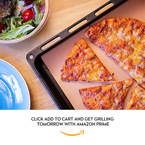 Kraftex Copper Grill Mats 4 Large Pack. Copper Grill Mats Non Stick for