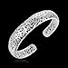 LEECCO Women 925 Sterling Silver Fashion Open C Shape Bracelets Cuff Bangle