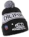 American Cities Unisex California Republic Bear Cuff Pom Pom Beanie Knit Hat Cap - Black White