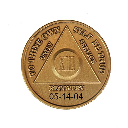 Personalized Custom Engraved 13 Year Antique Bronze AA (Alcoholics Anonymous)-ACA-AL-ANON-Sober-Sobriety-Birthday-Medallion-Coin-Chip-Token