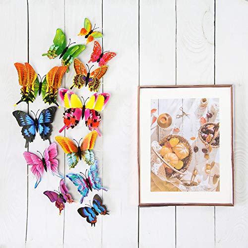  Orcbee  _12x 3D Butterfly Wall Sticker Fridge Magnet Room Decor Decal Applique Home Decor - Thumbnail 2