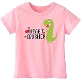 Toddler Boys Valentine Shirt for Girls Kids, Love T-Rex Dinosaur Alphabet ABC I Love You Heart T Shirt Cotton Blend,4-7T
