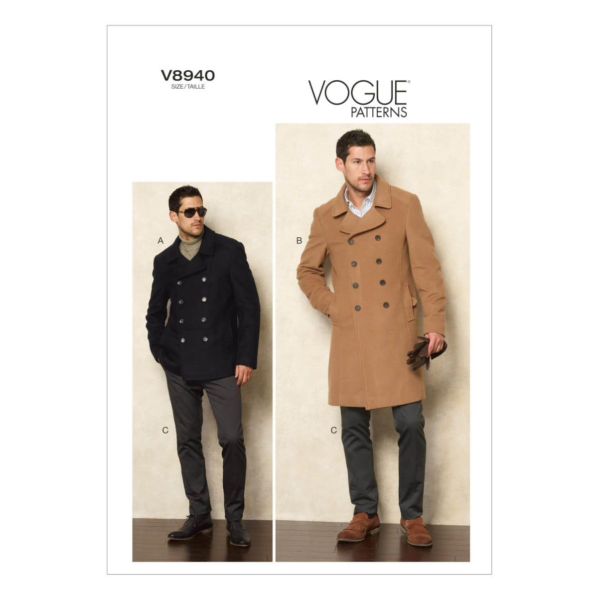 Vogue V8940 Size XX 40-42-44-46 Patterns Mens' Jacket and Pants, Pack of 1, White