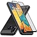 Muokctm for Samsung Galaxy A20/30 Case, Three Defense Built-in Screen Protector Rugged Hybrid Crystal Clear Full Body Fit Cover, with [Metal Ring] [Magnetic Support] Armor for Galaxy A20/30 (Black)