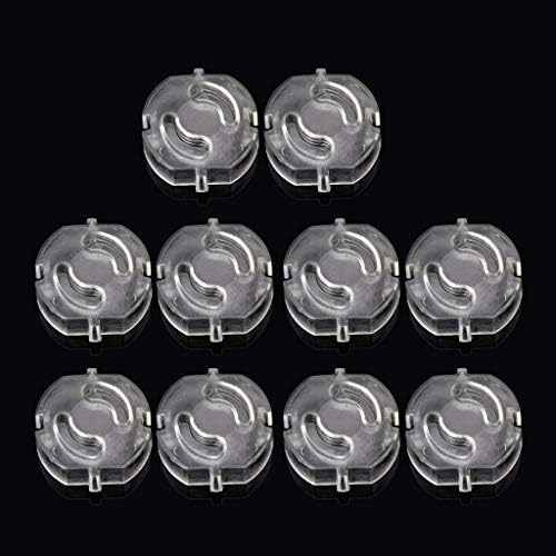 Kimnny Safety Plug Protector, 10 Pieces EU Kids Safety Electrical Outlet Cover Baby Protection Anti Electric Shock