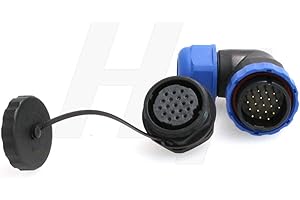 HANGTON CONNECT HangTon HE29 19 Pin Waterproof Connector Outdoor Industrial Electrical Power Circular Male Female Angled Wire Cable Plug + Panel Socket