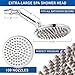 HealthyLifeStyle! Shower Head | Rainfall High Pressure 9.5” with Adjustable Extension Arm | 109 Self-Clean Jets | Chrome, White and Brushed Nickel (Chrome)