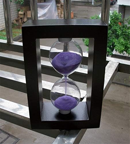 DEZIIEN Wooden Frame Hourglass Sand Timer Wood Sand Timer for Home Kitchen School Decorative Glass Craft Birthday Gift.