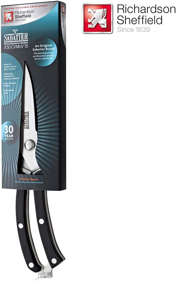 Richardson Sheffield R07000P294654 V Sabatier Kitchen Shears, Black, 8.5 x 2.5 x 37.5 cm - Image 3