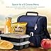 Sable Lunch Box, Reusable Waterproof Cooler Tote Bag for Meal Prep with 2 Main Spacious Compartments, Large, Blue