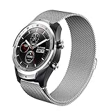 Aimtel Compatible Ticwatch Pro Band/Galaxy Watch (46mm), Metal Milanese Replacement Band(22MM) Compatible Ticwatch Pro/Samsung Gear S3 Frontier / S3 Classic/Galaxy Watch 46mm (Silver)