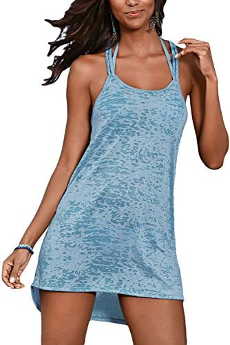 Voguard Women Sexy Braided Racerback Beach Dress Cover Up Top Mini Dress