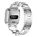 Maxjoy Compatible with Fitbit Versa Bands, Versa 2 Metal Band Large Small Diamond Rhinestone Bracelet Women Replacement Wristband Compatible with Fitbit Versa/ Versa 2/ Versa SE/ Lite Watch, Silver
