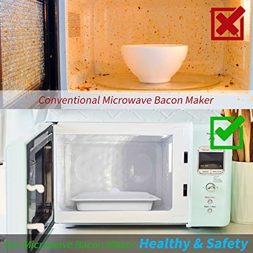 MUGOOLER Microwave Easy Bacon Maker/Cooker with Lid, Safety, Quick and