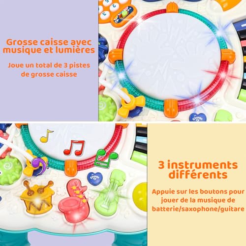 1 Year Old Baby Activity Table 6 in 1 Toy Baby Games 1 2 3 Years Girl Boy Musical Activity Table Baby Toy Learning Educational Gift for Christmas Child