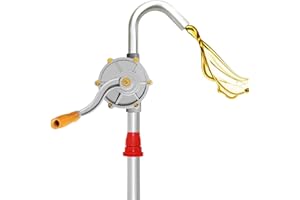 FELEOLIBE Hand Fuel Drum Pump，Aluminum Rotary Heavy Duty Hand Barrel Pump for Fuel Transfer Pump for 5 to 55 Gallon Drums
