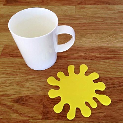 Super Cool Creations Coasters - Splash Shaped - Yellow - 8 Set