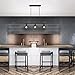 Light Society Margaux 3-Light Kitchen Island Pendant, Matte Black, Vintage Modern Industrial Chandelier (LS-C114)
