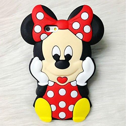 iPhone 6/6S Plus Cartoon Silicone Case,Flying007 Cute 3D Cartoon Mouse Silicone Back Cover Case for iPhone 6/6S Plus 5.5 inch(Red)