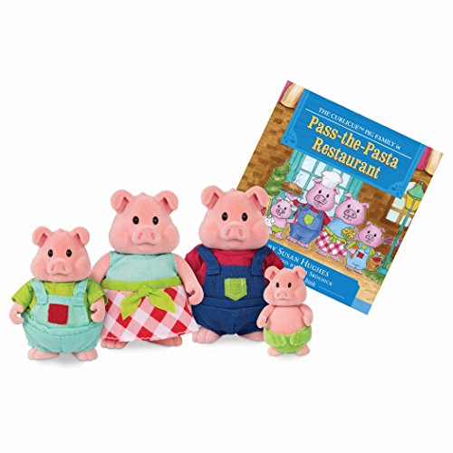 Li'l Woodzeez Woodzeez-Curlicues Pig Family-5 Pcs (4 Characters, 1 Book) 5 (4 1)
