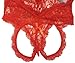 Rozegaga Women's Sexy Deep V Halter Lingerie Lace Babydoll Sexy Tight One Piece Red