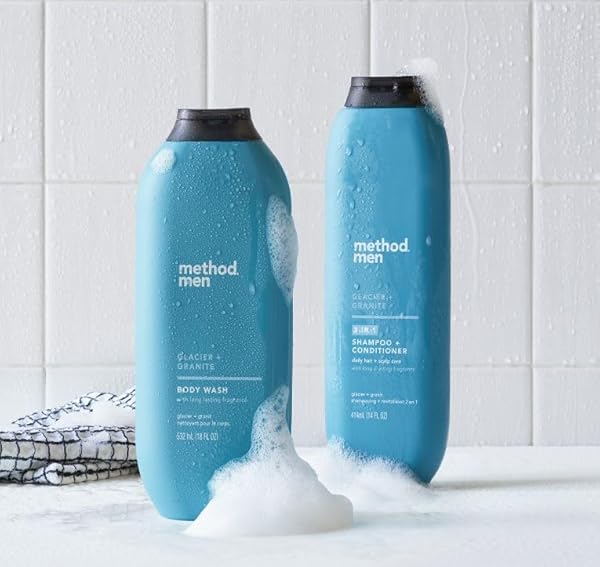 METHOD MEN 2 IN 1 SHAMPOO AND CONDITIONER, GLACIER + GRANITE, 14 OZ
