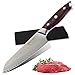 WALLOP Santoku Knife - Japanese AUS-10 Core 67 Layers Damascus High Carbon Stainless Steel Kitchen Knife with Amazing Wave Blade Pattern & Non-slip Ergonomic Reddish Black G10 Handle with Sheath -7''