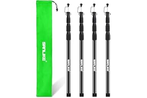Tent Poles for Tarp, 8.2' Fiberglass Tarp Poles Set of 4, Tent Poles Replacement, Telescoping Pole, Canopy Poles, Camping Pol