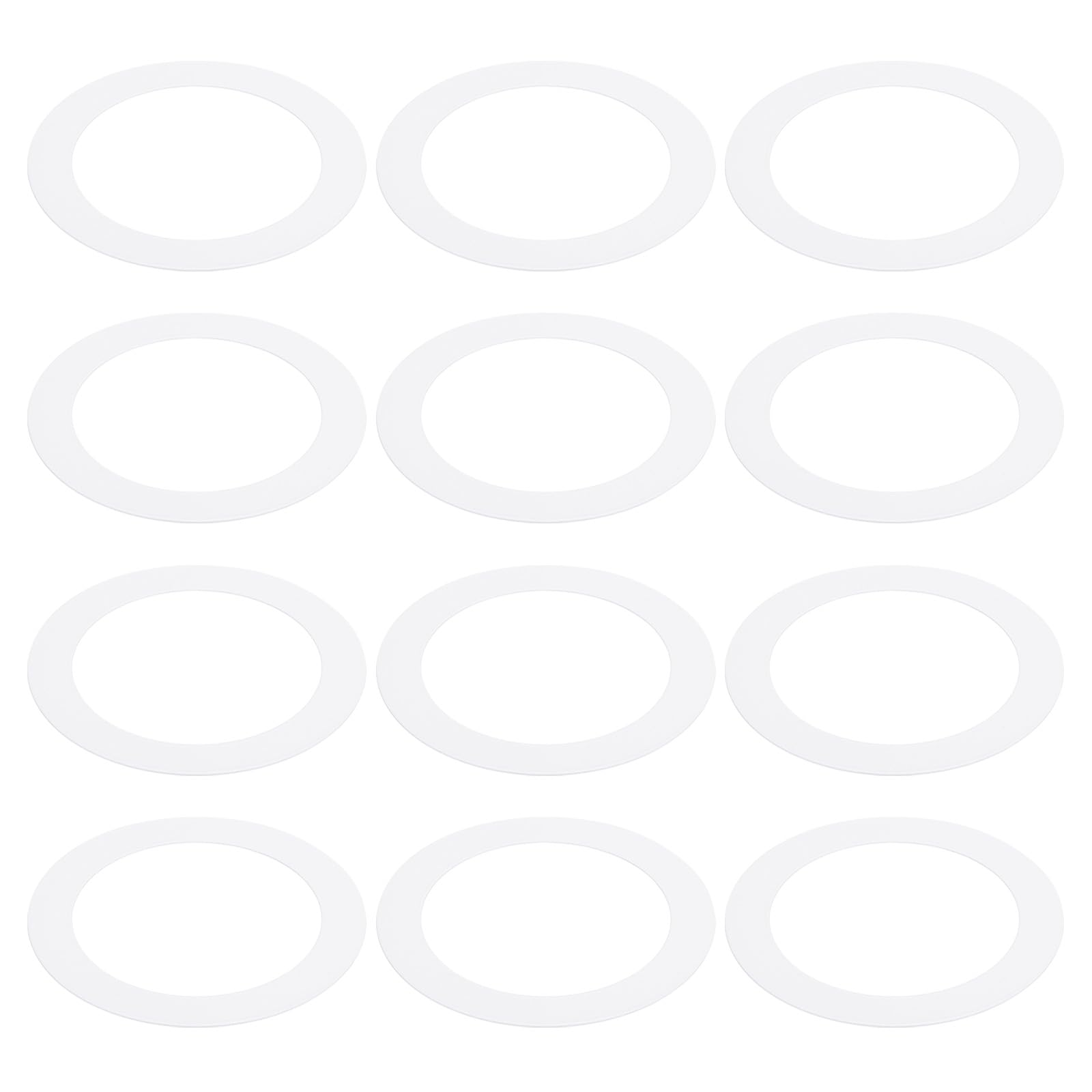 PATIKIL Goof Rings Inner Diameter 6.3", Outer Diameter 8.58", 12 Pcs Metal Goof Rings Cover Recessed Light Trim for Ceiling Wall Fixtures Can Lighting Down Light LED, Matte Finish White