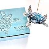 Rengöra - Blue Sea Turtle, Hand-Painted Ceramic