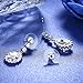 Kelofty Cz Dangle Earrings for Women, Womens Flower 14k-White-Gold-Plated Cubic Zirconia Teardrop Earring