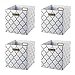 BAIST Cube Storage Bins,Fancy Foldable Canvas Decorative Gold Storage Cubes Bins Basket for Toys Clothes Books Large Square,4-Pack