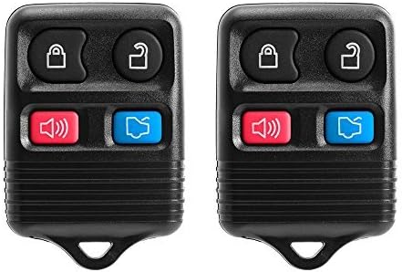 Dookane 2-Piece No Chip Shell Case for Ford Replacement 4 Button Keyless Entry Remote Control Key Fob Clicker, Black