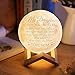 Engraved Moon Lamp Night Light - Brave & Smart Moon Light with Touch Control Brightness - from Mom/Dad to Daughter (A - from Mom)