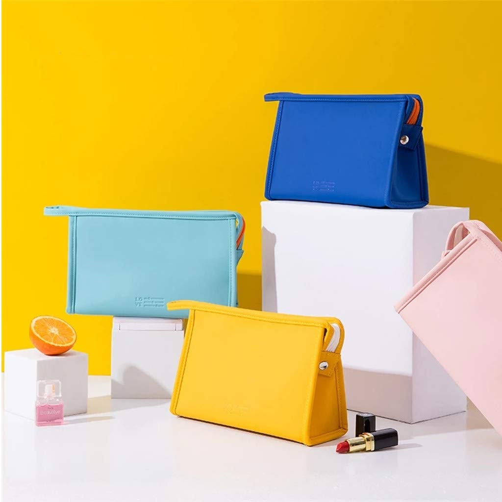 LYDZTION Makeup Bag Cosmetic Bag for Women, Portable Travel Bag PU Leather Waterproof Toiletry Bag Beauty Zipper Makeup Organizer Bag(Pink) : Beauty
