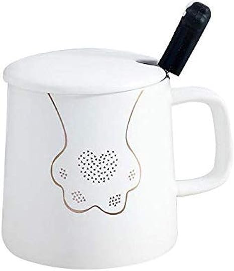 Amazon Co Jp S Ting マグカップ 雑貨 カップギフトオフィスカップブラックホワイトでスプーンスプーンのカップル杯を飲むお茶コーヒーカップ キッチン用品 ホーム キッチン