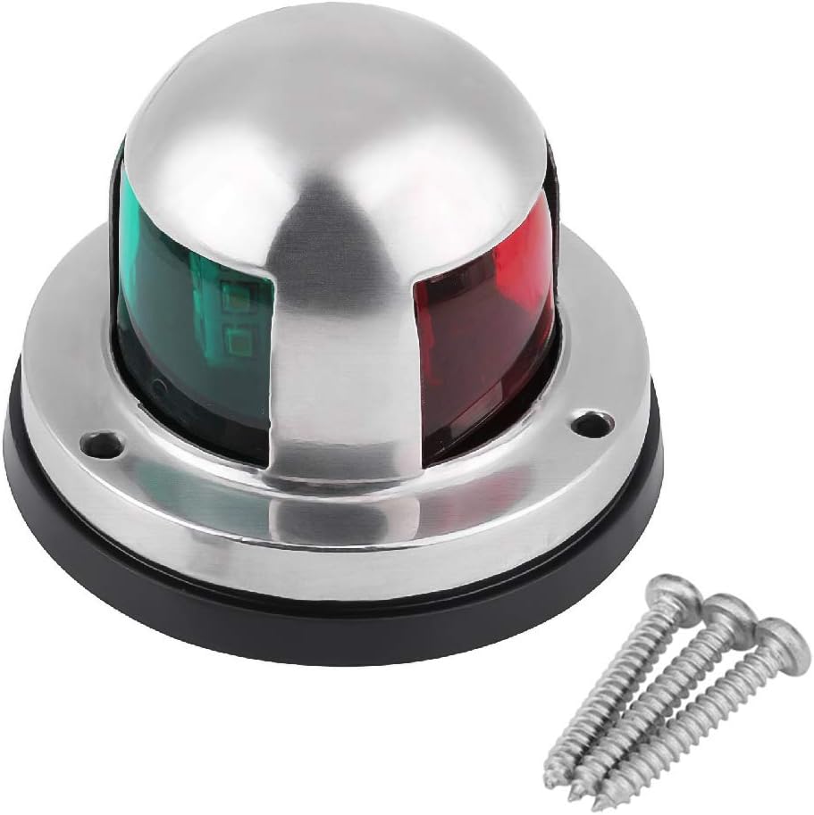 Acelane Boat LED Navigation Lights Marine Red & Green Sidelights Sailing Signal Lights Stainless Steel 12V IP65 Waterproof Boating Fishing Yacht Pontoons Chandlery Boat Skeeter (Navigation Light 01) : Sports & Outdoors