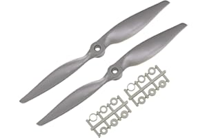 uxcell RC Propellers CW 10x5 Inch 2-Vane for Airplane Nylon Gray 2Pcs with Adapter Rings