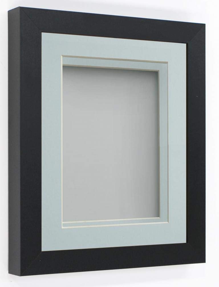 Rickman Box Frame Black with Light Blue Mount, 10x8 for 8x6 inch