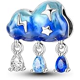 Hapour 925 Sterling Silver Charm Pendant Dangle Beads for Bracelet Necklace Tree Love Forever Moon Cloud Ladybug Avocado House CZ Charms DIY Jewelry Gift for Women Her