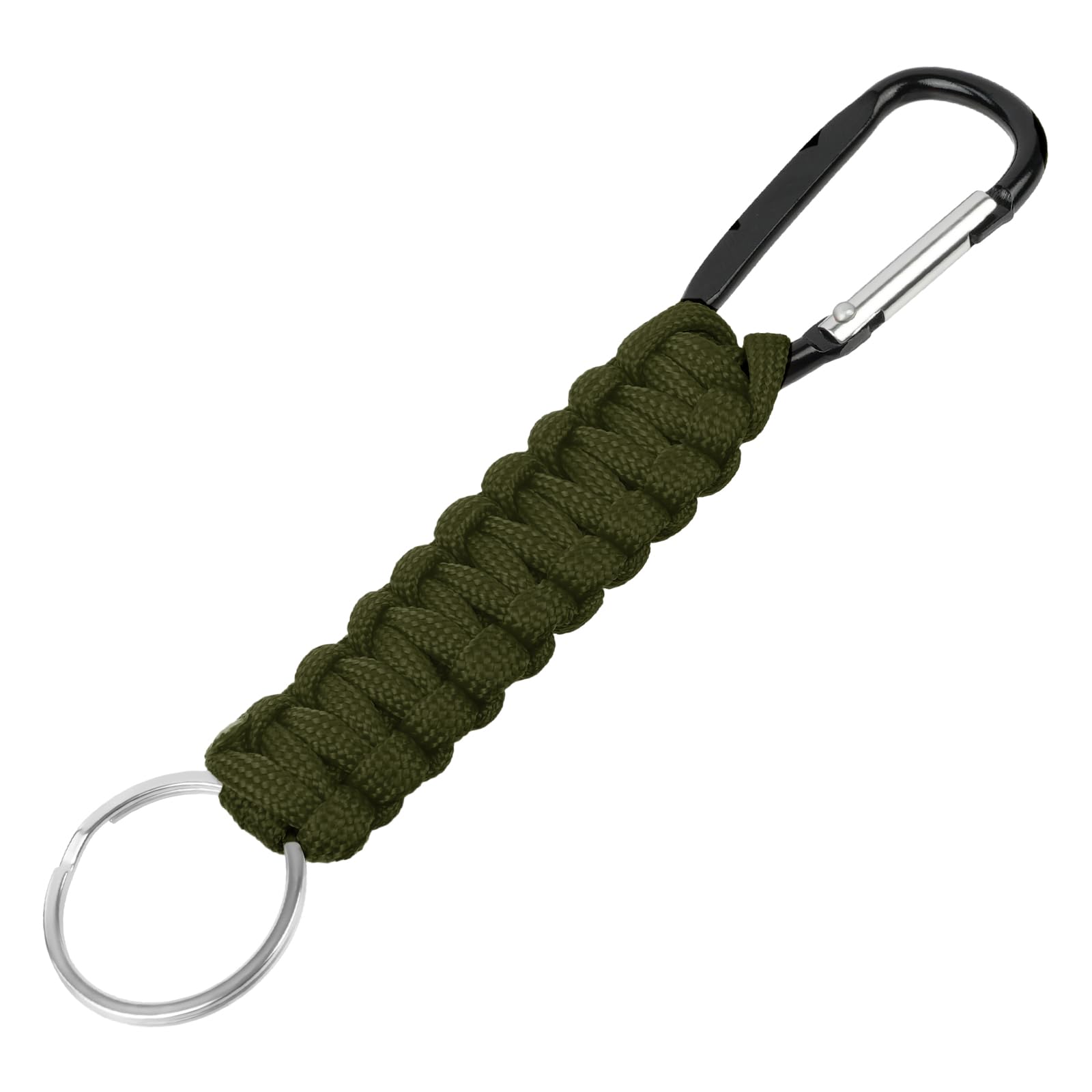 OFFCUP Paracord Schlüsselanhänger mit Karabiner, Schlüsselanhänger Karabiner Geflochtenes Lanyard, Karabinerhaken D Ring Schlüsselband Schlüsselring für Motorrad Auto Camping Wandern