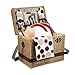PICNIC TIME Yellowstone Picnic Baskets, Moka Collection - Brown with Beige & Red Accents, One Size