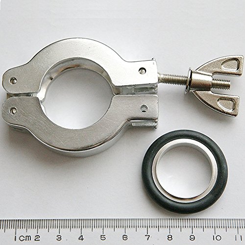 Set of 4 NW/KF25 Clamps with NBR Centering Orings, Aluminum, Vacuum