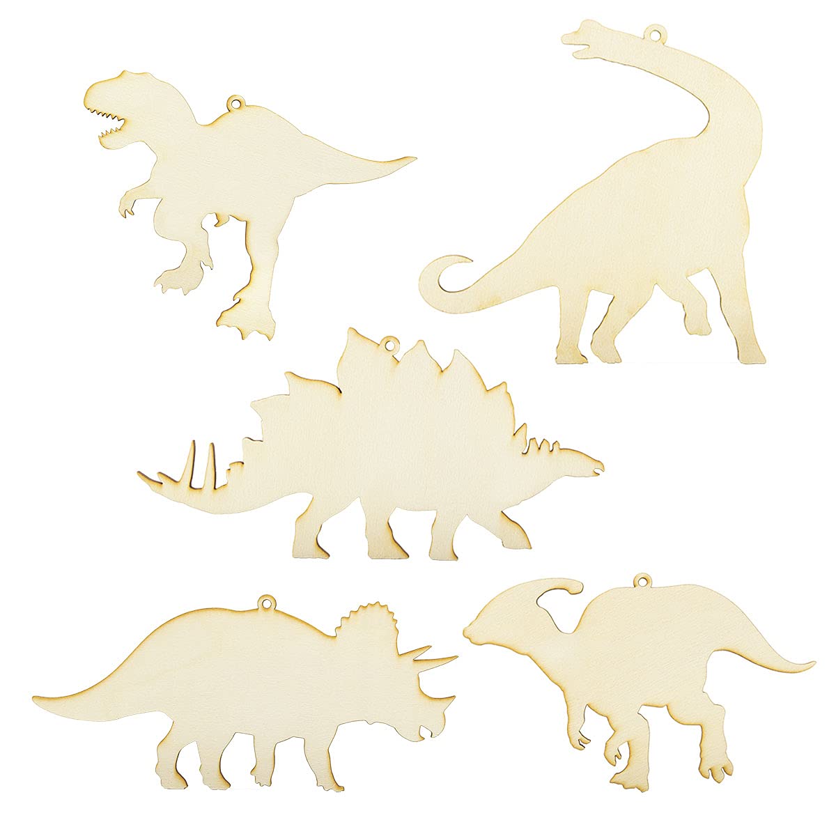 Summer-Ray 20 Wooden Dinosaur Laser Cutout DIY Craft Party Decoration Art Embellishment Room Decoration