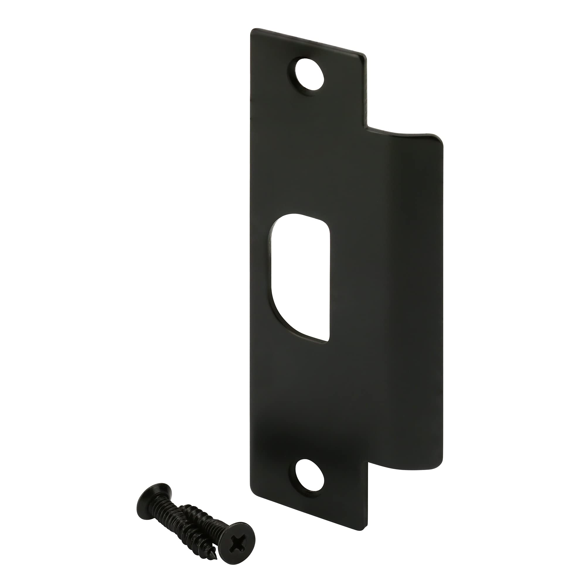 Photo 1 of Prime-Line U 11450 Door Strike, Stainless Steel, Commercial, ASA, Matte Black Finish (Single Pack)